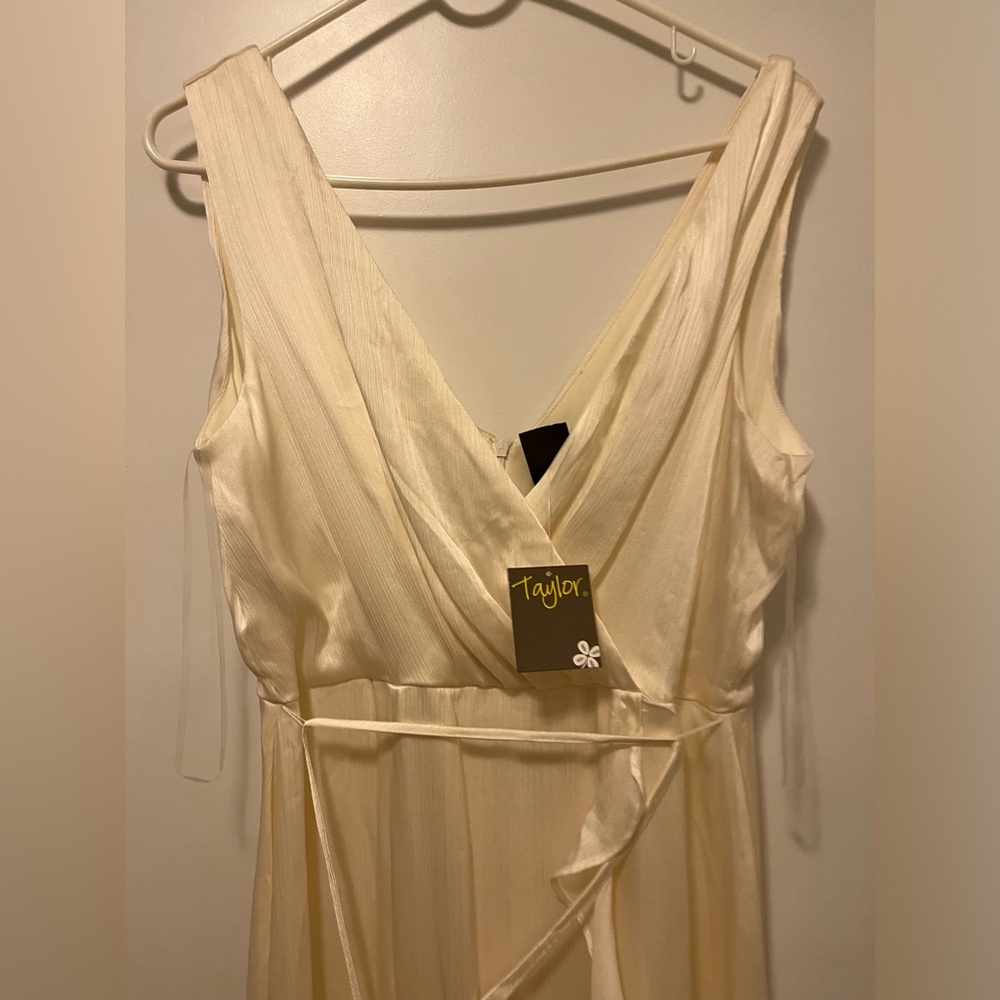 NWT TAYLOR CHIFFON MIDI RUFFLED DRESS - Picture 4 of 5